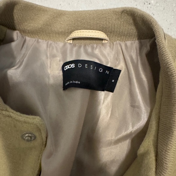 Bronx Bomber Jacket in Beige and Cream - Picture 2 of 2